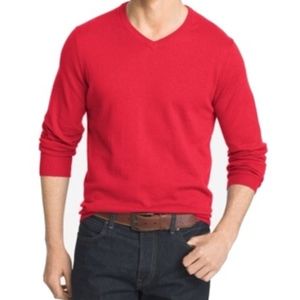 NWT IZOD Red V-Neck Pullover Sweater Size M